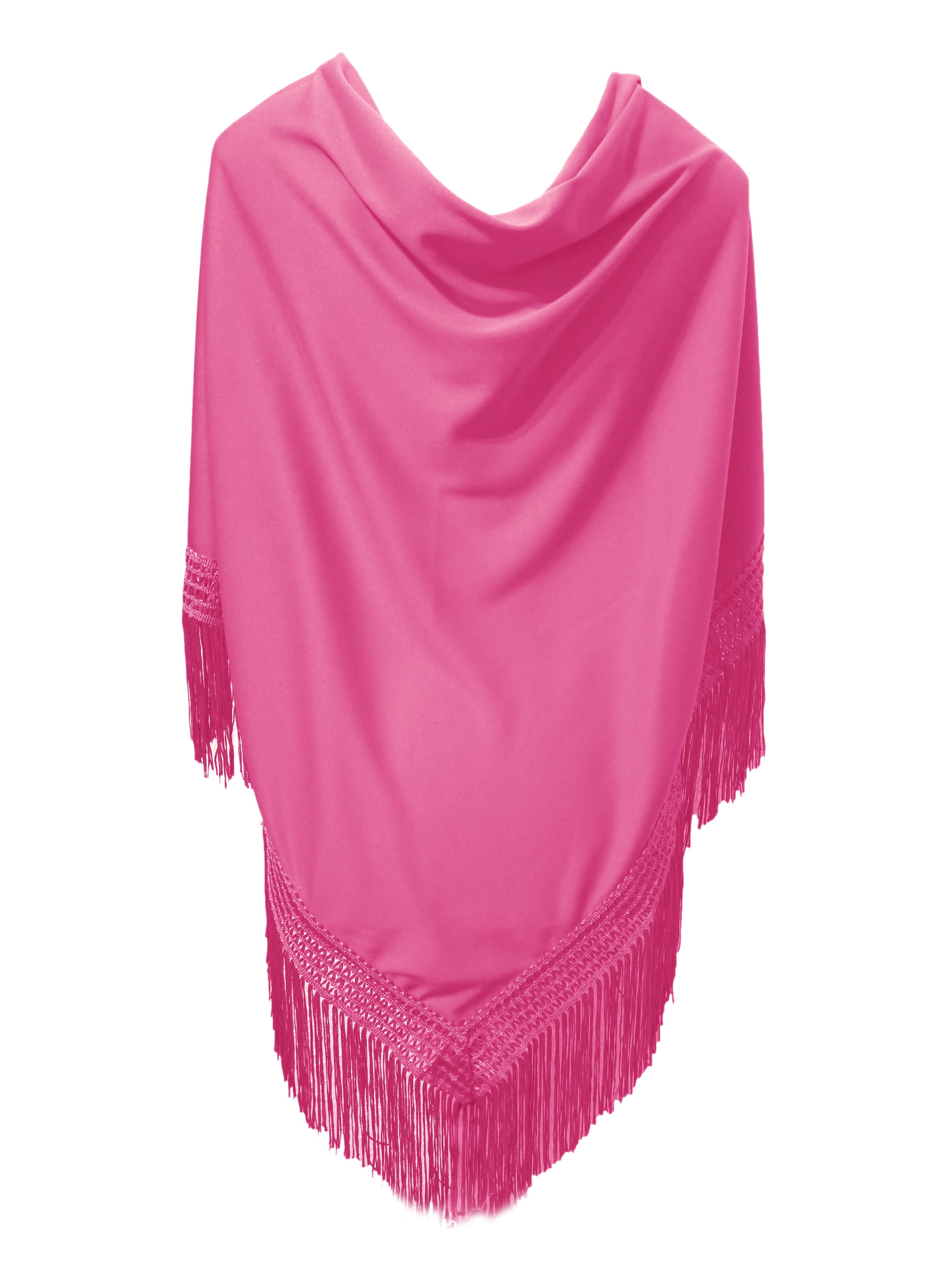 Scialle flamenco grande e liscio Fucsia (175 x 85 cm)