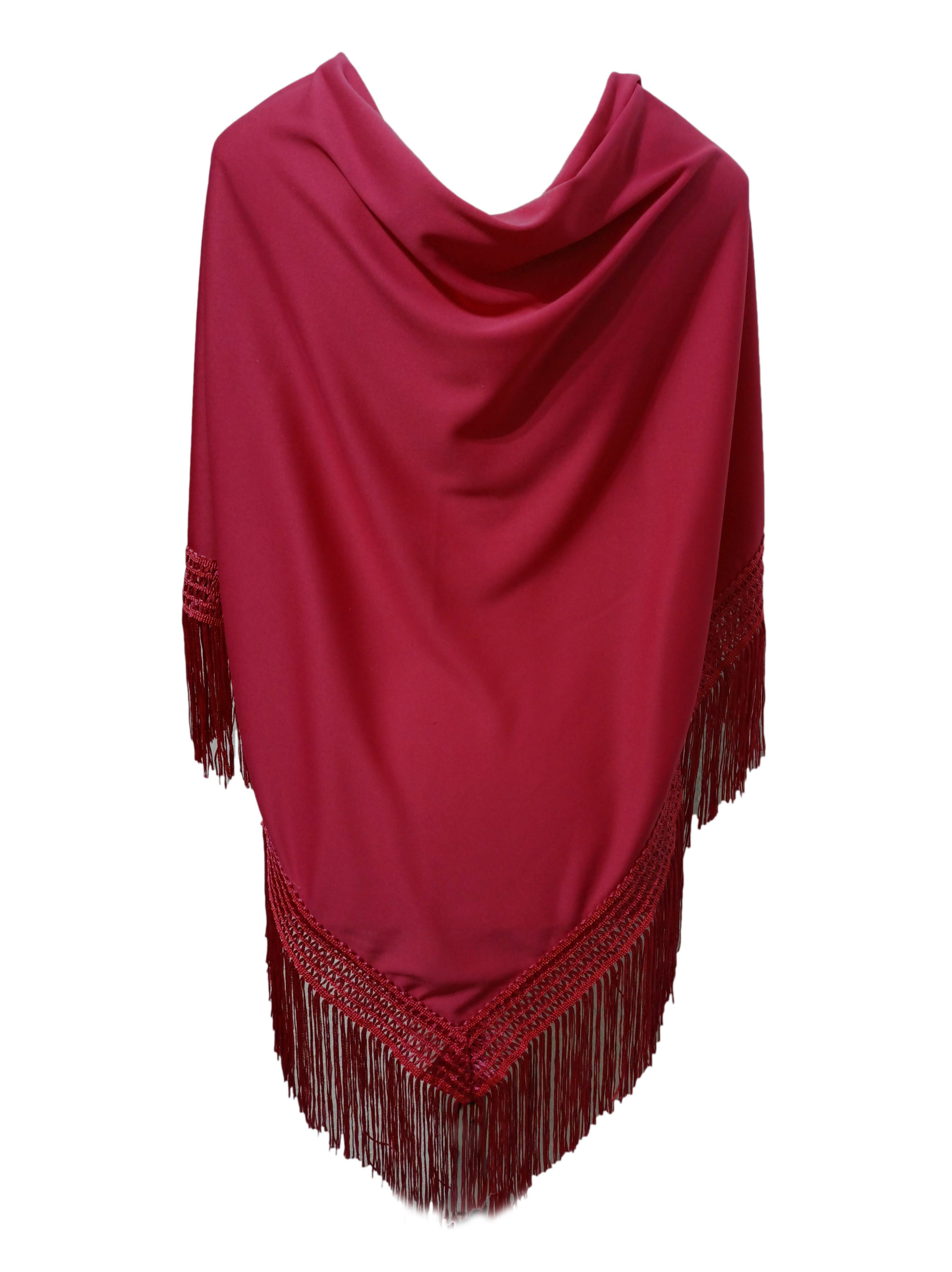 Scialle flamenco grande e semplice Bordeaux (175 x 85cm)