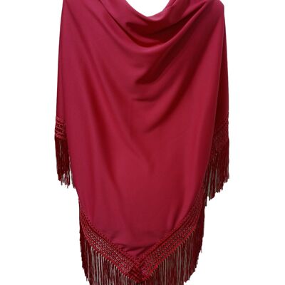 Large and plain flamenco shawl Bordeaux (175 x 85cm)