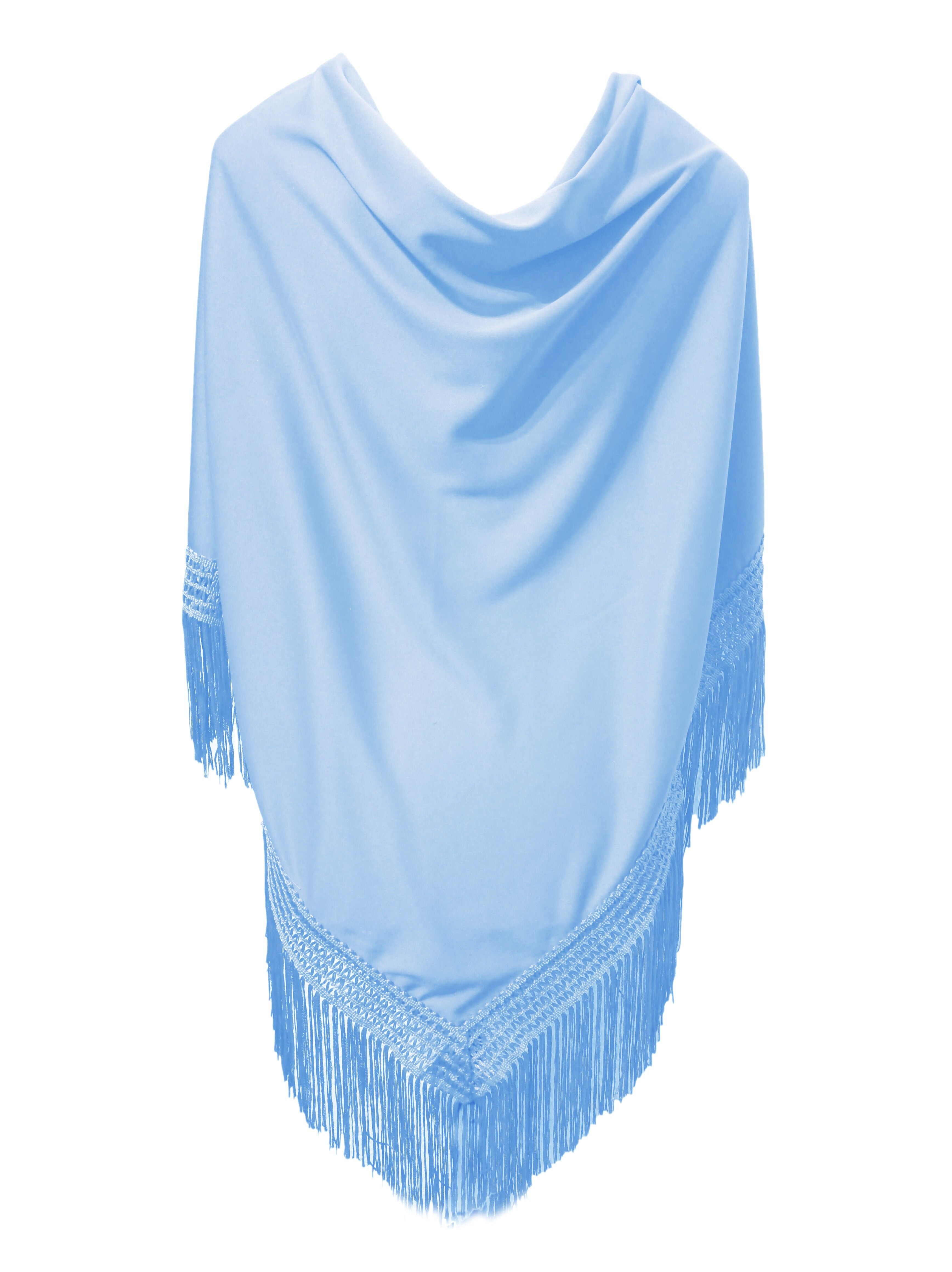 Scialle flamenco grande e semplice Baby Blue (175 x 85cm)