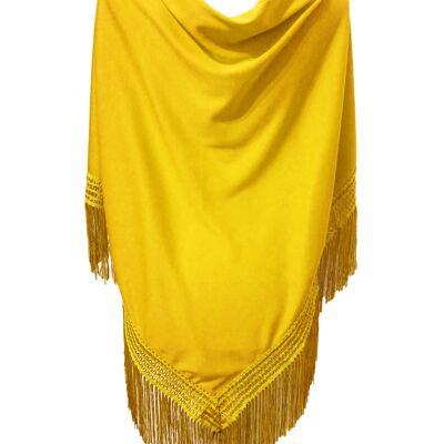 Large and plain flamenco shawl Yellow (175 x 85cm)