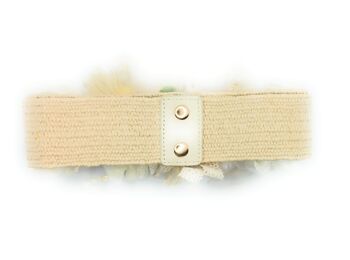 Ceinture Fleur Raphia Crème 5