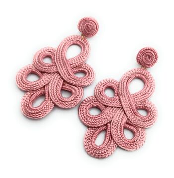 Boucles d'oreilles flamenco longues et légères · Rose clair 4