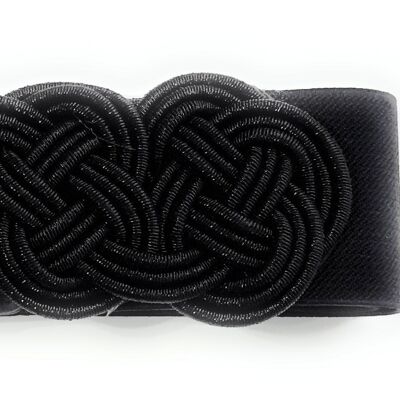 Cinturón Elástico Nudos · Negro