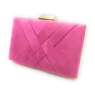 Handbag Party Bag Crossbody Suede Pink Bubble Gum