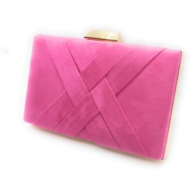 Handbag Party Bag Crossbody Suede Pink Bubble Gum