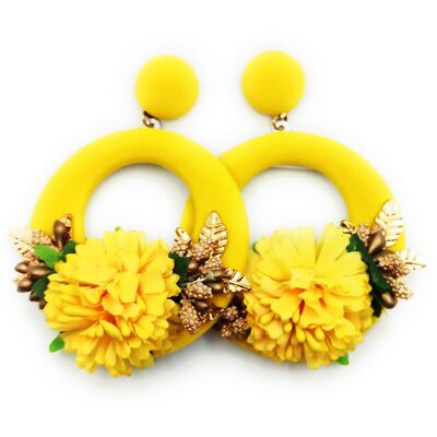 Large flamenco earrings · Yellow Hoop