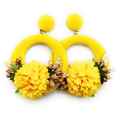 Grandes boucles d'oreilles flamenco · Yellow Hoop