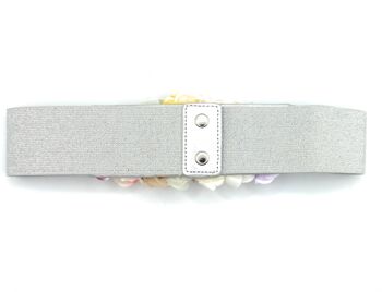 Ceinture Fleur Pastels Argentés 8