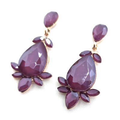 Crystal Color Earrings Purple