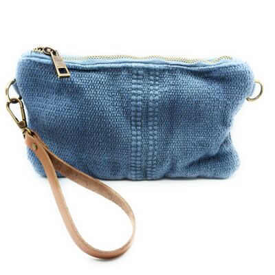 Shoulder Bag (with 2 leather handles) Blue