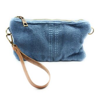 Sac bandoulière (avec 2 anses en cuir) Bleu 1