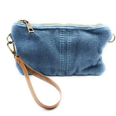 Shoulder Bag (with 2 leather handles) Blue