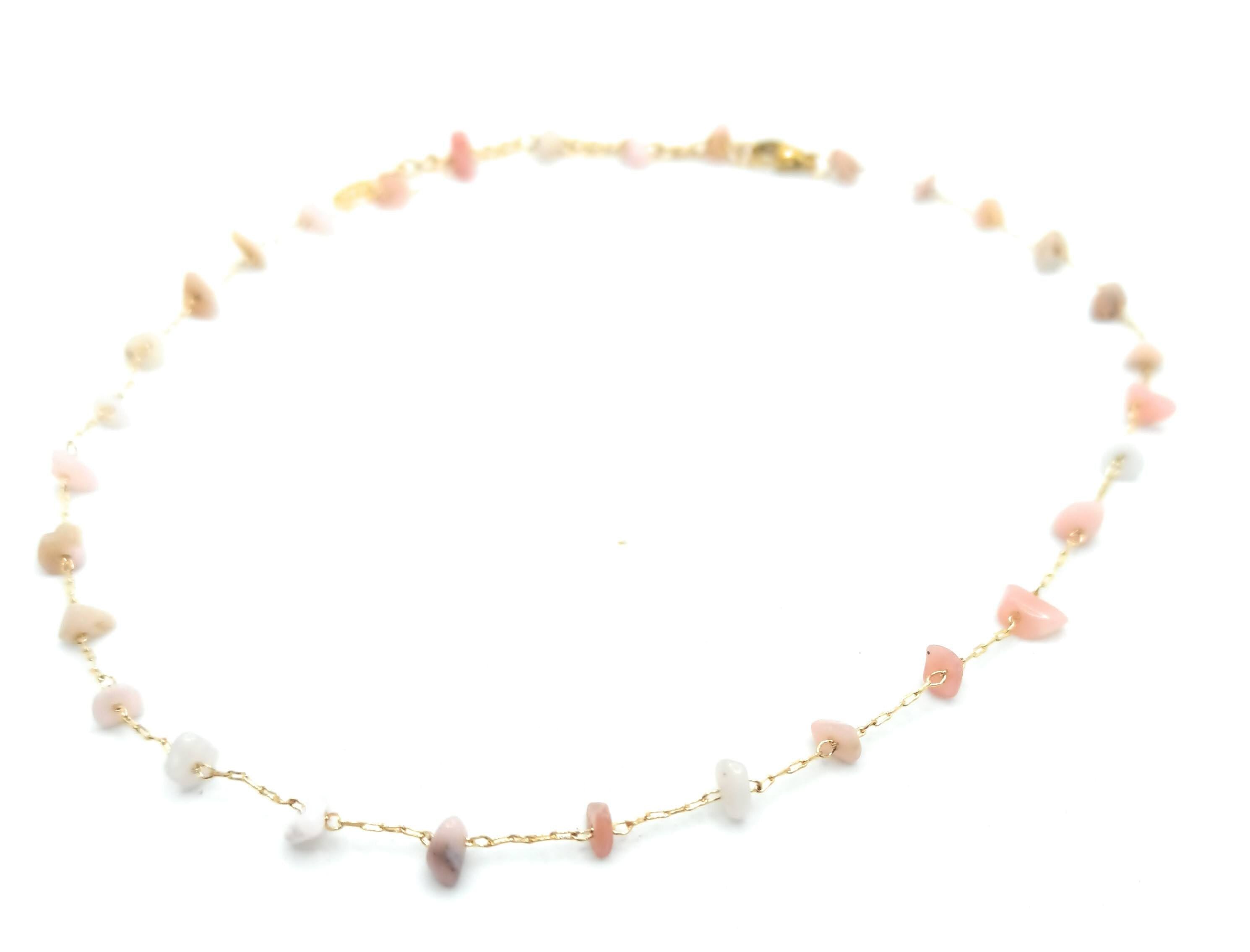 Collana Corta Pietre Dure Oro Rosa