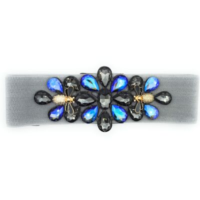 Exclusive Crystal Party Belt Gray Blue