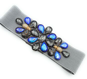 Exclusif Ceinture Crystal Party Gris Bleu 7