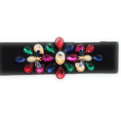 Exclusive Party Crystals Belt · Black Multicolor