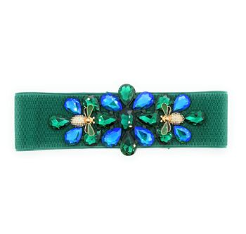 Exclusif Ceinture Crystal Party Vert Bleu 1