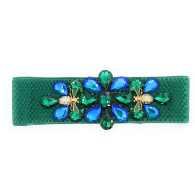 Exclusive Crystal Party Belt Green Blue