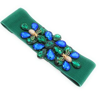 Exclusif Ceinture Crystal Party Vert Bleu 5