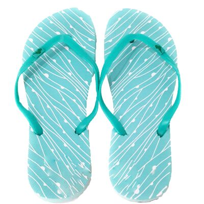 Tongs Femme Turquoise Lines