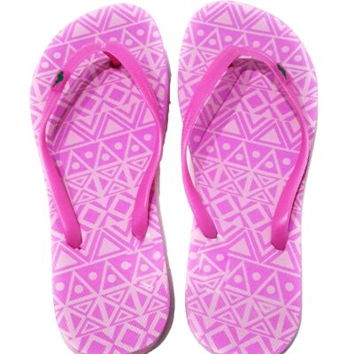 Women's Flip Flops Pink Rectangles