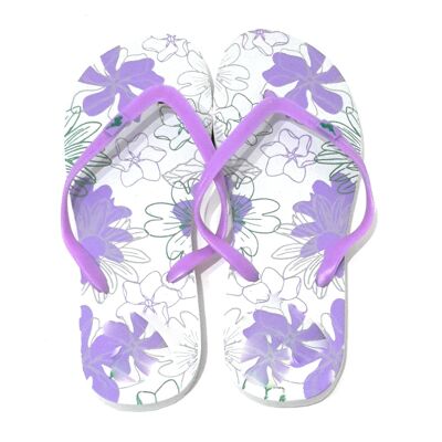 Tongs Femme Lilas Hibiscus
