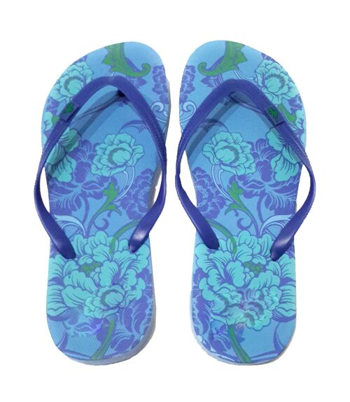 Chanclas de Mujer · Flores Azul