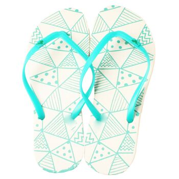 Tongs Femme Turquoise Blanc (dernière unité !)