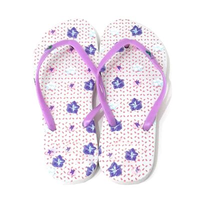 Women's Flip Flops Florecitas White