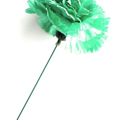 Clavel Flamenco Flor Pelo Ø9cm · Verde Turquesa