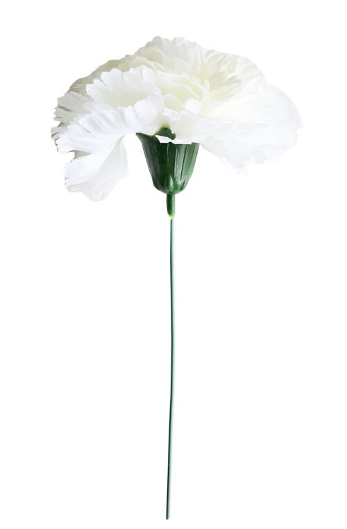 Clavel Flamenco Flor Pelo Ø9cm · Blanco