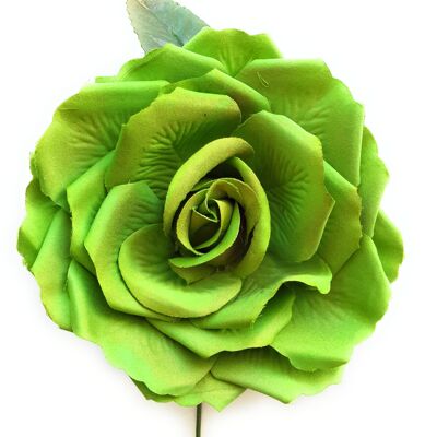 Flor Flamenca Pelo Grande Ø19cm · Verde Claro