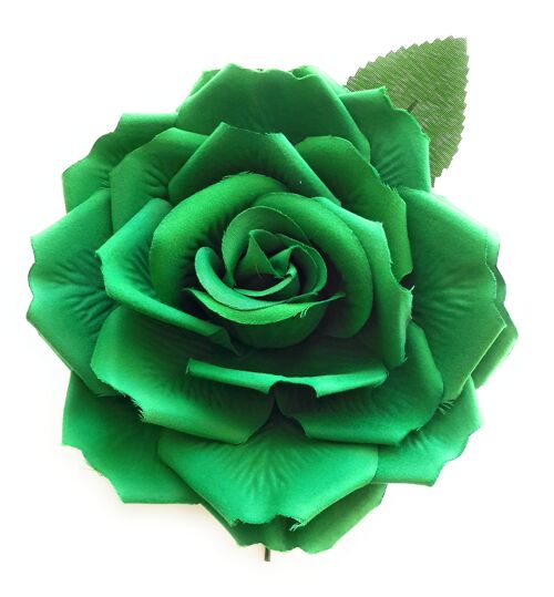 Flor Flamenca Pelo Grande Ø19cm · Verde Bosque