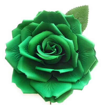 Flor Flamenca Pelo Grande Ø19cm · Verde Bosque