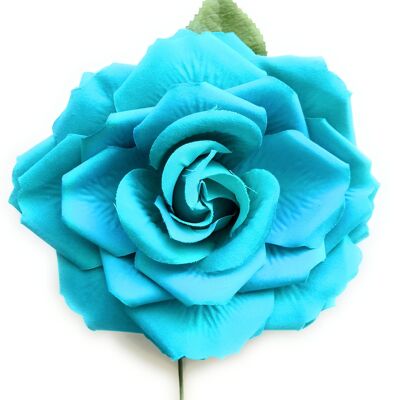 Grande Fleur Flamenco à Cheveux Ø19cm Turquoise