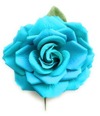 Grande Fleur Flamenco à Cheveux Ø19cm Turquoise 1
