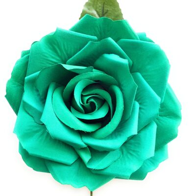 Large Hair Flamenco Flower Ø19cm Emerald Green