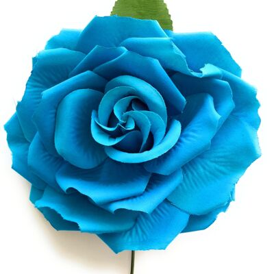 Große Haar-Flamenco-Blume Ø19cm Kobaltblau