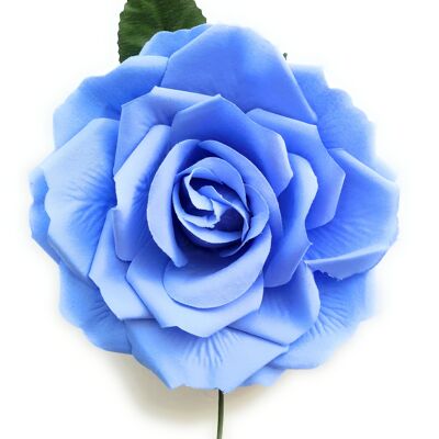 Flor Flamenca Pelo Grande Ø19cm · Azul Cielo