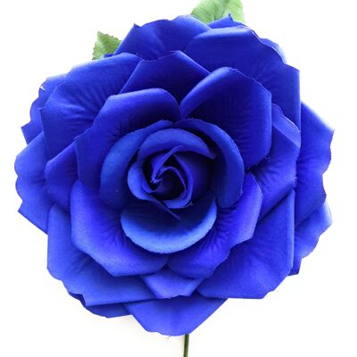 Große Haar-Flamenco-Blume Ø19cm Blau
