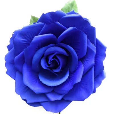Große Haar-Flamenco-Blume Ø19cm Blau