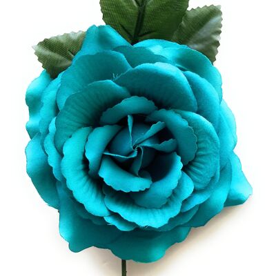 Mittleres Haar Flamenco-Blume Ø13cm Türkis