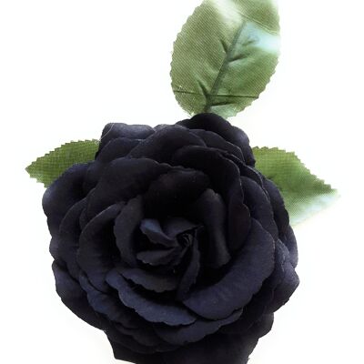 Mittleres Haar Flamenco-Blume Ø13cm Schwarz
