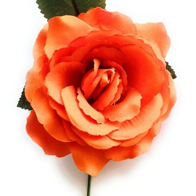 Flor Flamenca Pelo Mediana Ø13cm · Naranja