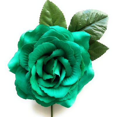 Medium Hair Flamenco Flower Ø13cm Emerald Green