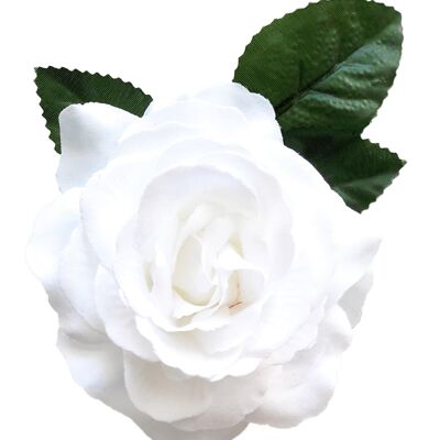 Mittleres Haar Flamenco-Blume Ø13cm Weiß
