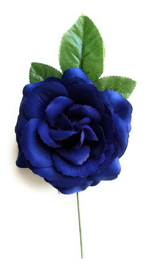 Flor Flamenca Pelo Mediana Ø13cm · Azul Marino