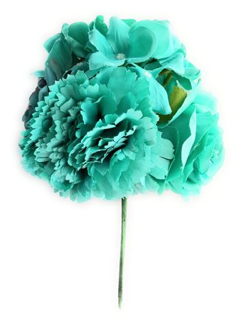 Bouquet Fleurs Flamenco Foire d'Avril Séville Turquoise 1