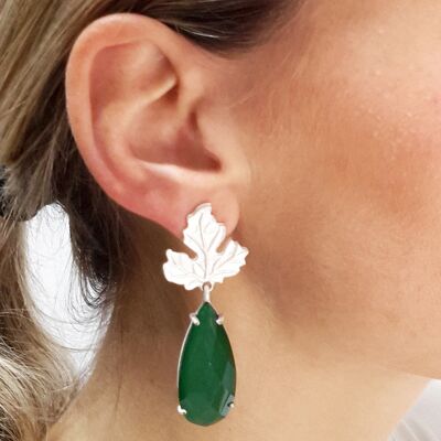 Maple Earrings Green